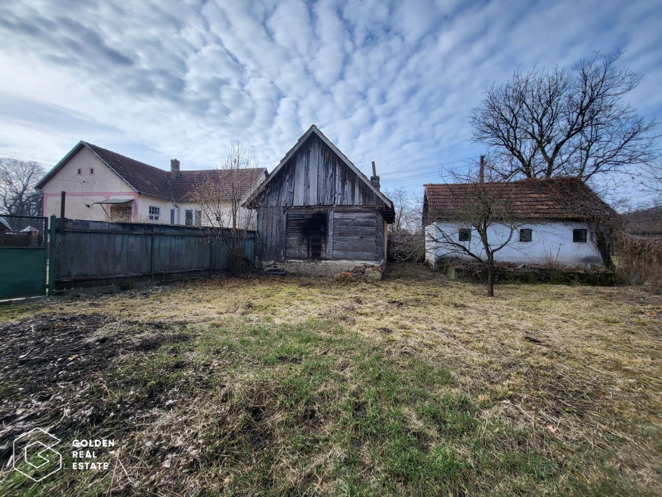 Casa cu doua corpuri de cladire si anexe, teren 1350 mp, Savarsin