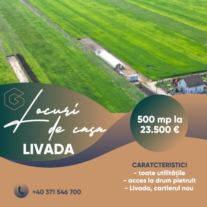 Locuri de casa in Livada, 500 mp, comision 0%