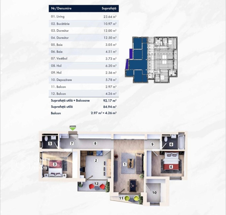 Apartament de 3 Camere in Complex Rezidential Exclusivist