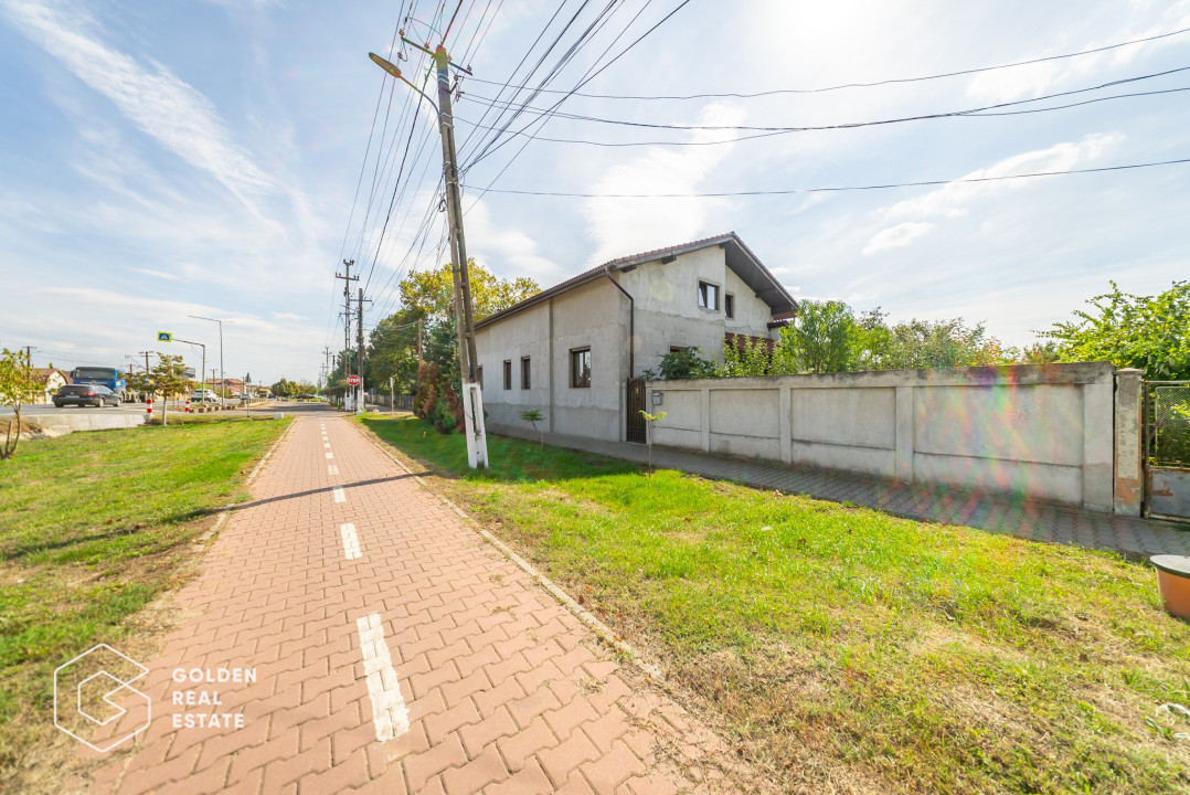 Casa 4 camere si mansarda, teren 1014 mp, comuna Vladimirescu